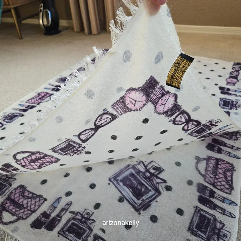Cashmere & Silk Scarf- Shoes, Makeup, Watches, Glasses, Handbags Alberotanza